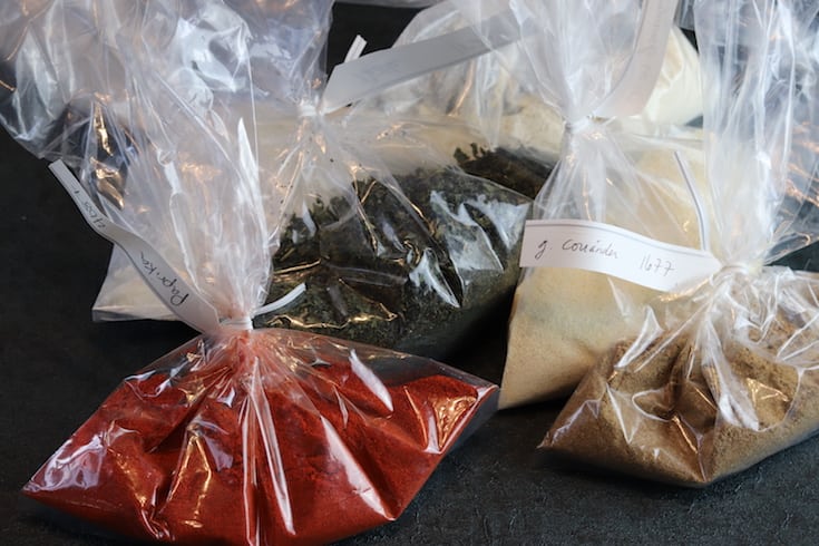 Spices in bags