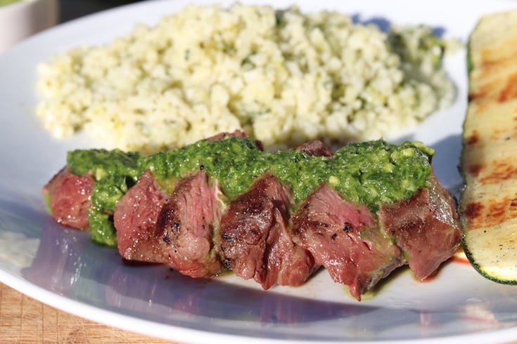 Grass Fed Flat Iron Steak with Chimichurri Sauce (plus how to cook grass-fed beef)
